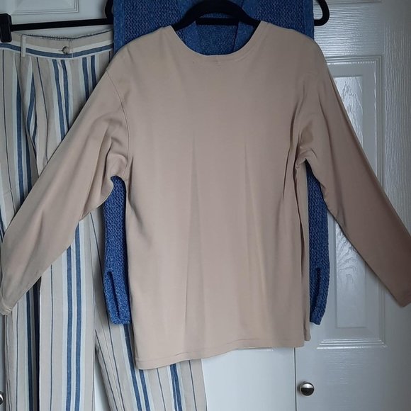 Talbots Petites Rayon Blend Drop Shoulder Long-Sleeve Top Size Small P - Picture 2 of 4